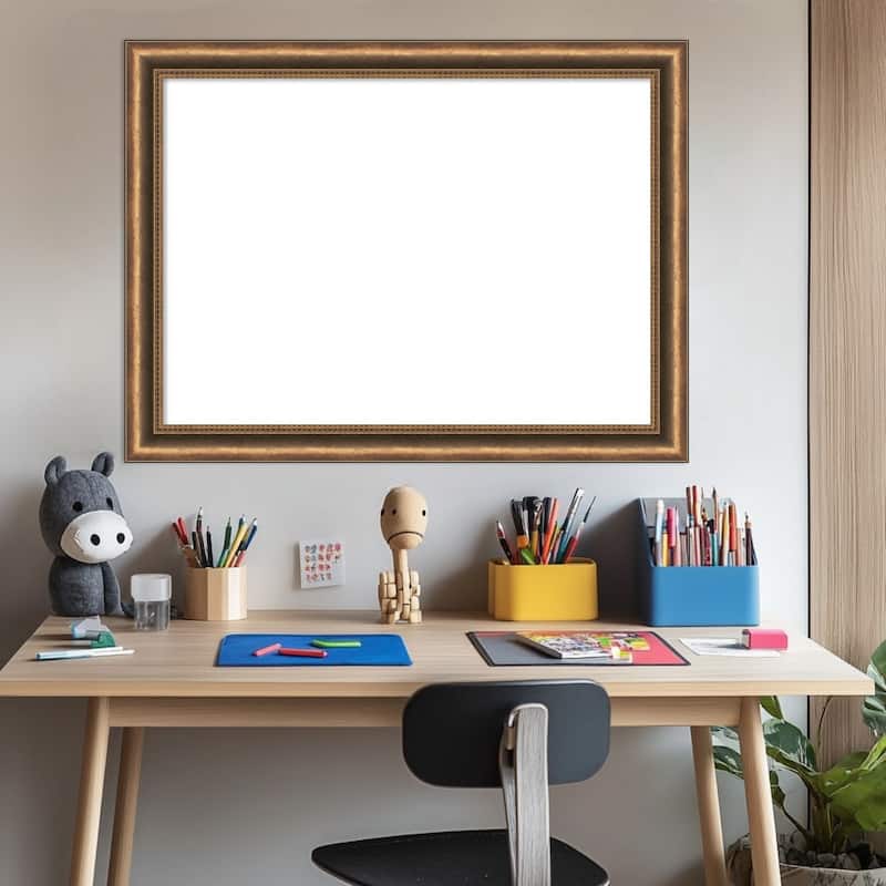 Amanti Art Manhattan Bronze Narrow Framed Dry Erase Magnetic Board