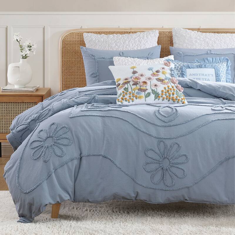 Peri Home Retro Scroll Duvet Set - Queen