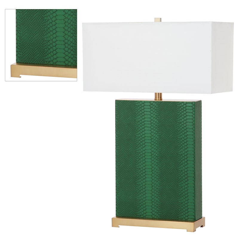 SAFAVIEH Lighting Cristin 28-inch Faux Alligator Grey Table Lamp (Set of 2) - 18"x8 x27.75 - 18Wx8Dx28H