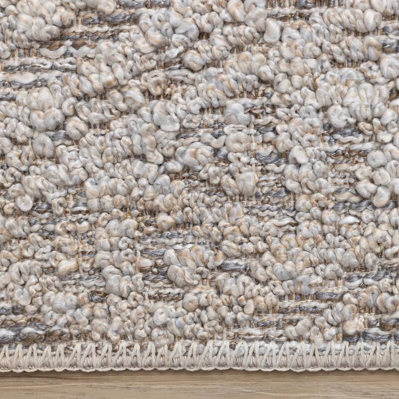 Alta Collection - Grey Beige Textured Area Rug