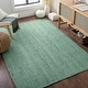 preview thumbnail 5 of 40, Hand-Woven Camino Jute Area Rug 2' x 3' - Teal Blue