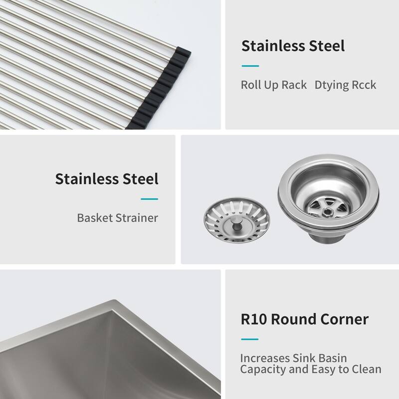 Double Bowl (60/40) Farmhouse Sink- Stainless Steel Apron Front Kitchen Sink 16 Gauge with Two 9" Deep Basin