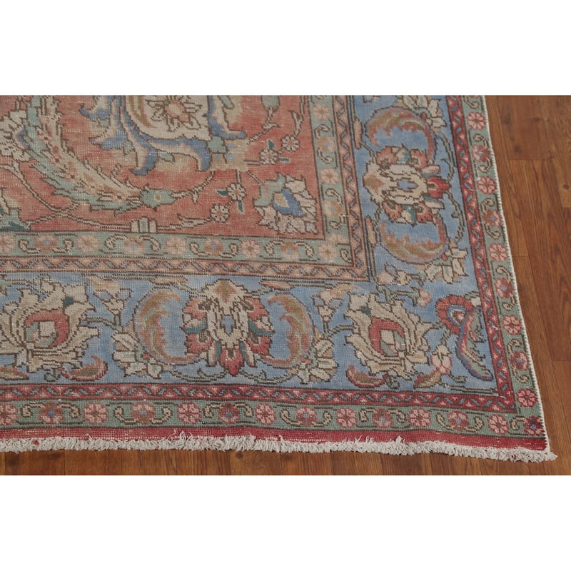 Traditional Tabriz Persian Vintage Rug Handmade Oriental Wool Carpet - 7'4"x 10'7"
