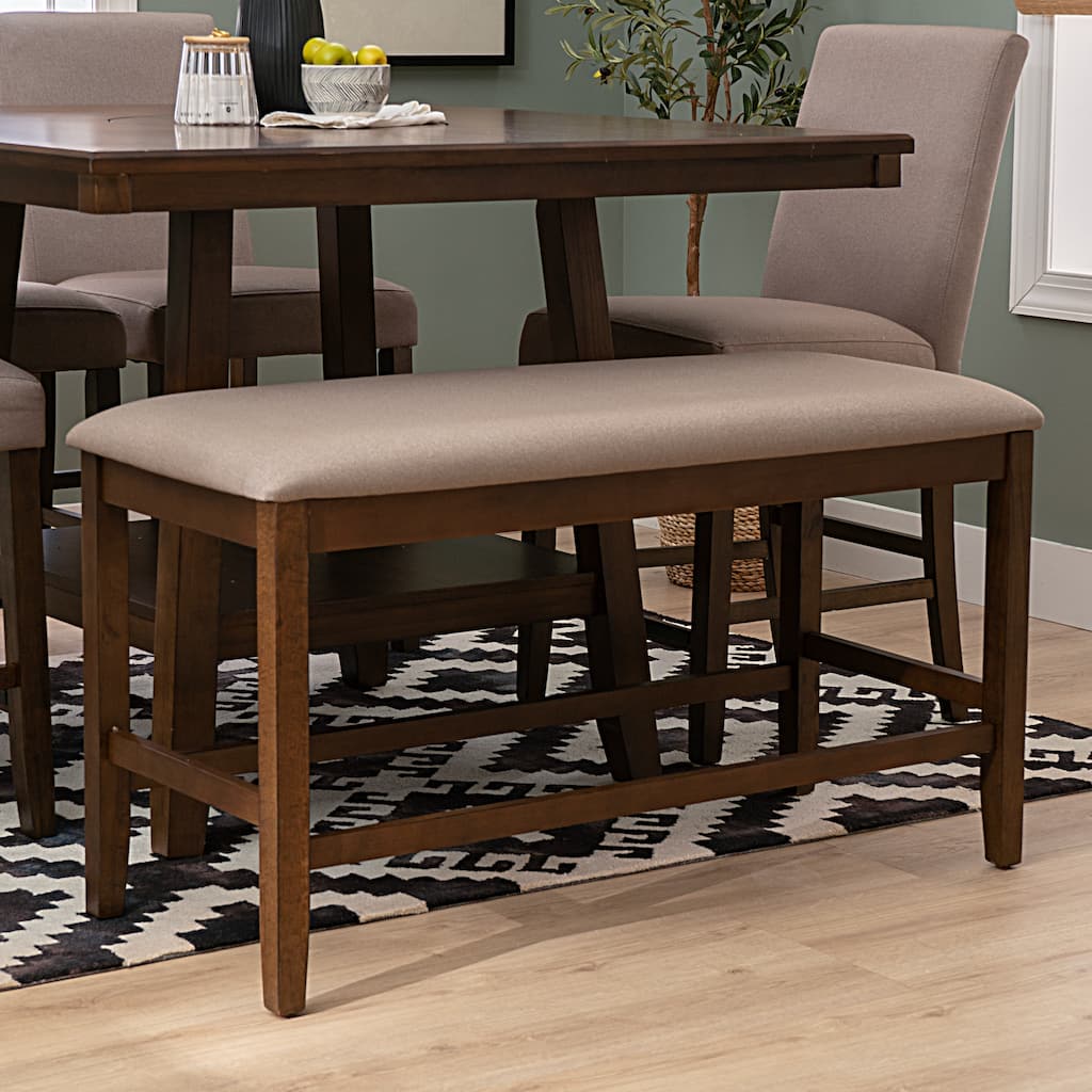 Linon Giacomo Upholstered 24.5-Inch Counter Height Backless Bench