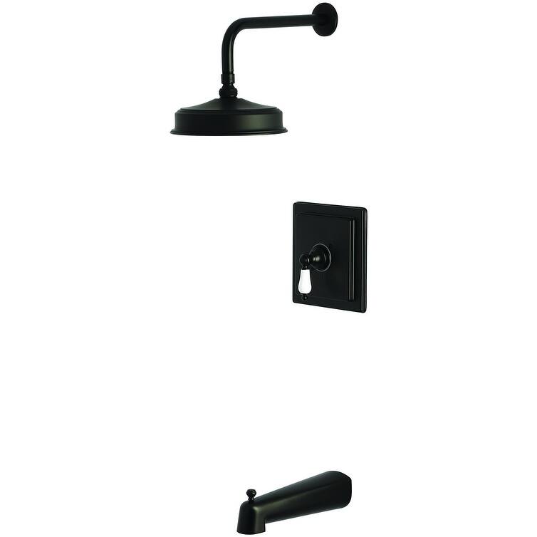 Kingston Brass KB589.PL Demure Tub and Shower Trim Package with 1.8 - Matte Black