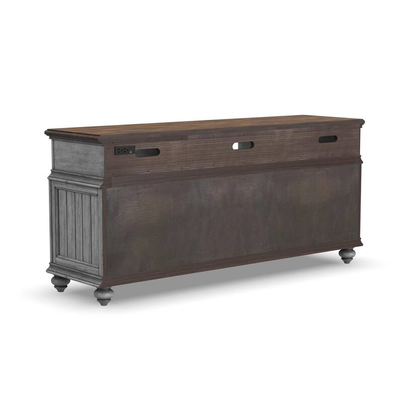 Plymouth Gray Wood Entertainment Base by Flexsteel - 67" x 31" x 20"