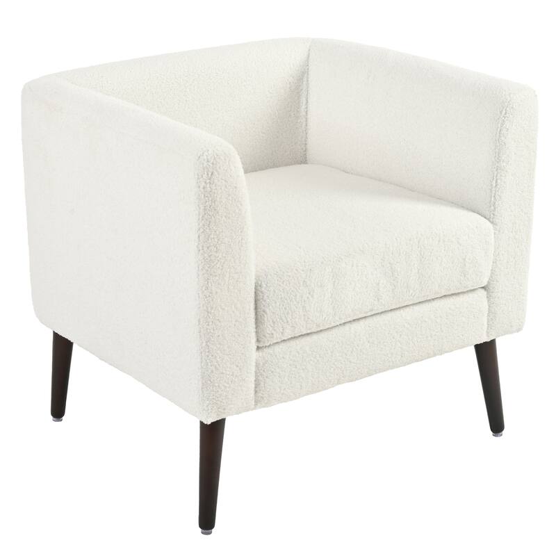 Modern Fabric Accent Chair with Wood Legs