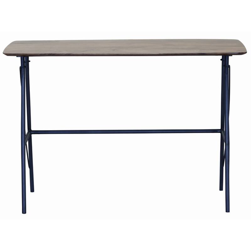 44" Brown and Black Solid Wood Writing Desk