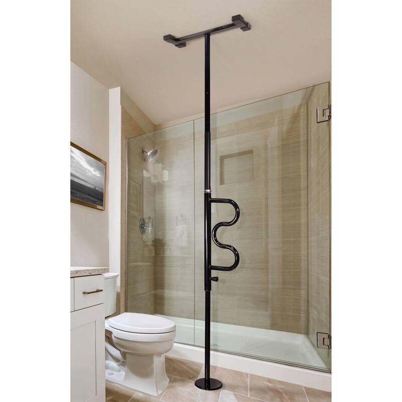 Stander Wonder Tension Mounted Transfer Pole with Rotating Grab Bar - Black