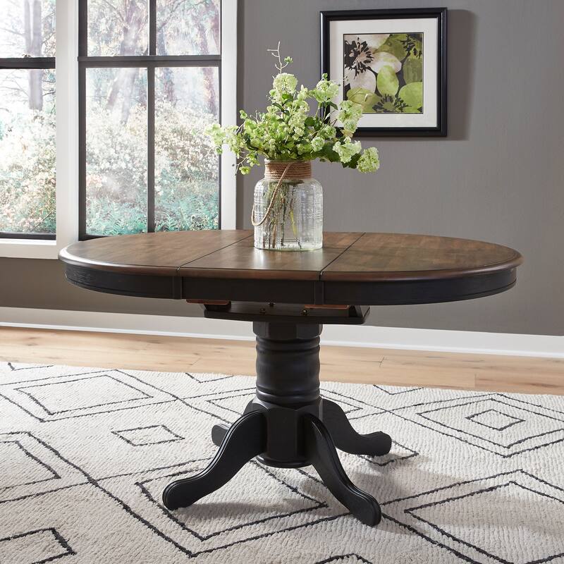 Carolina Crossing Antique Honey Black 3 Piece Pedestal Table Set