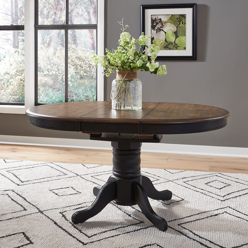 Carolina Crossing Black 5 Piece Pedestal Table Set