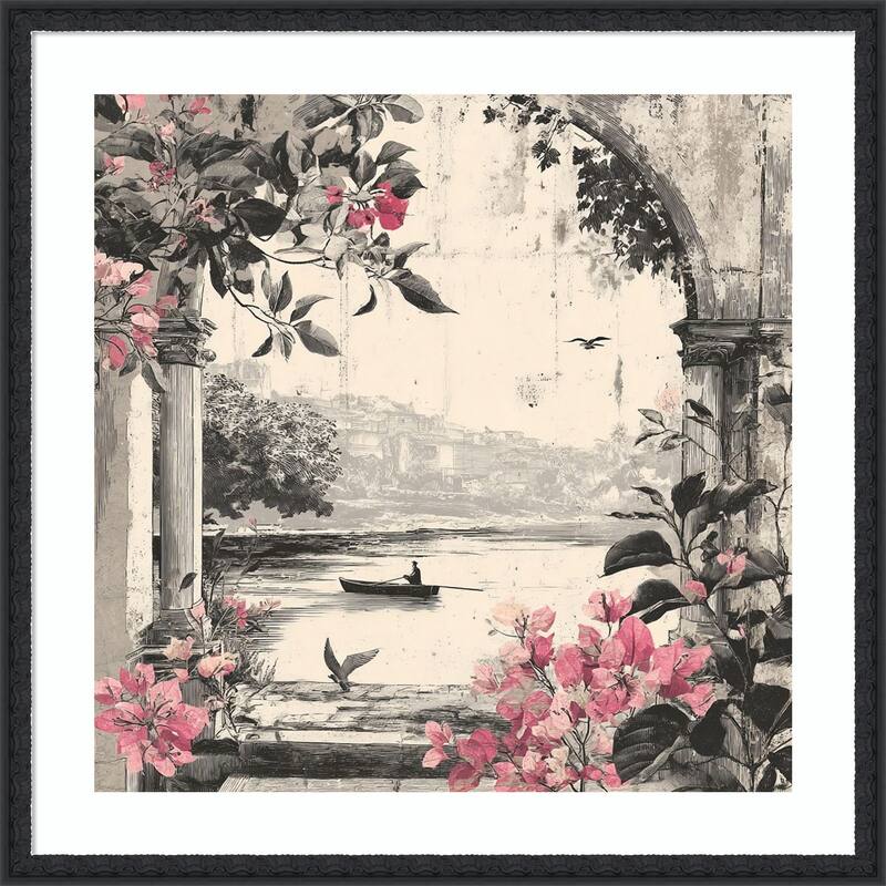 Peacock Mughal Mural Designs No. 5 by Tradelink inhouse artist Wood Framed Wall Art Print