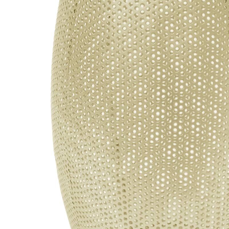 Anmytek Gold Perforated Drum Accent Table Side Table Extra Seating Modern Home Decor