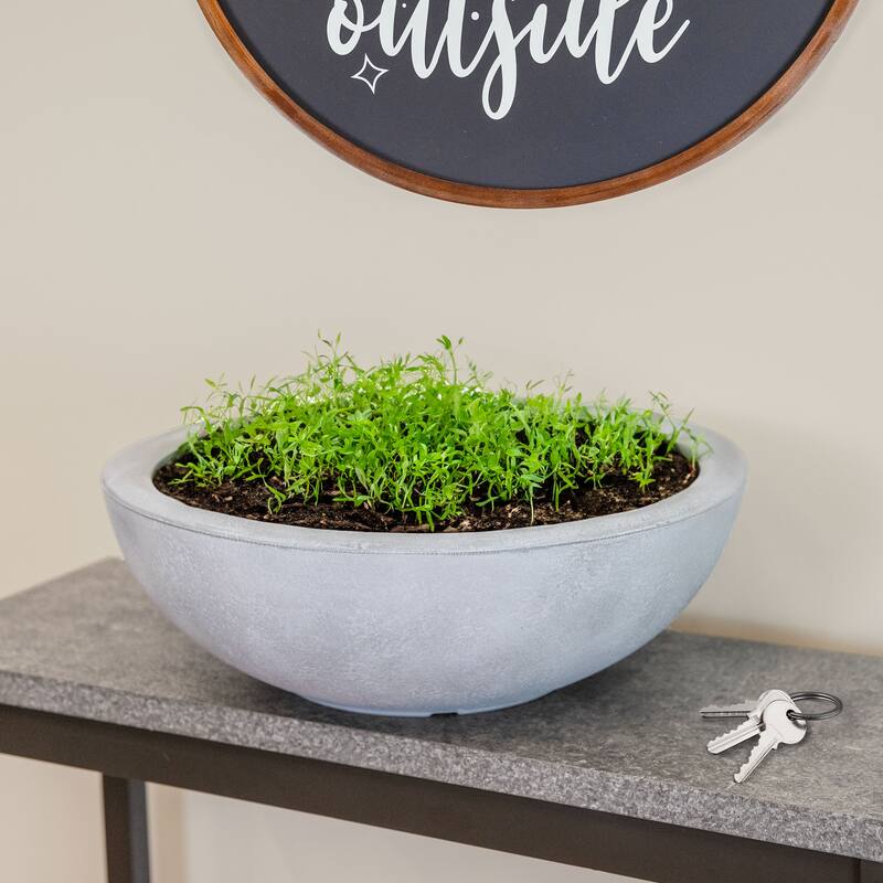 Sunnydaze Percival Outdoor Double-Walled Flower Pot Planter - 20.75" - Gray