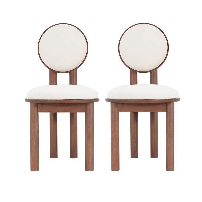 Christopher Knight Home Morell Beige Upholstered Wooden Dining Chairs (Set of 2)