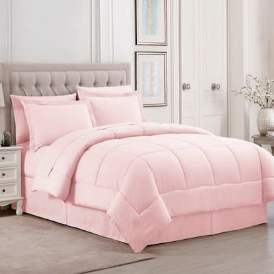 Soft Dobby 8-piece Striped Down Alternative Bed-in-a-Bag Set w/ Sheets