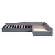 preview thumbnail 35 of 40, 3-in-1 Daybed L-shape Corner Sofa Bed with Pull-out Drawer and Trundle Bed, Linen Upholstered Bed Twin Size Sleeper Couch Bed