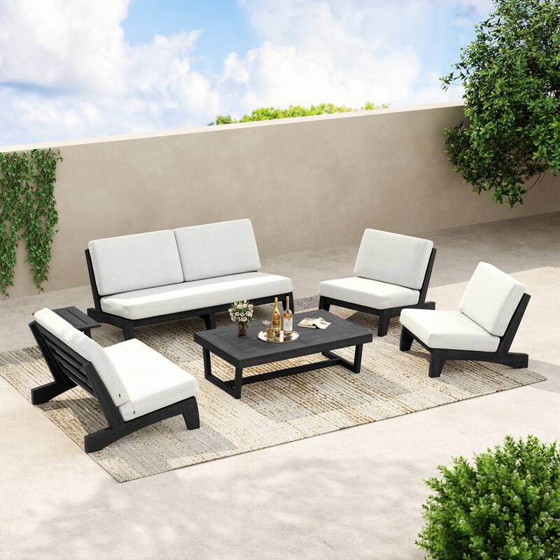 8-Piece Outdoor Sofa Set with Loveseat, 2 Club Chairs & Matching Tables