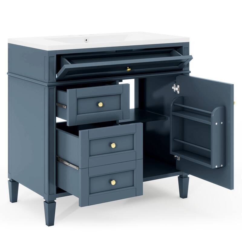 36"Wall Mounted Bathroom Vanity with Resin Sink