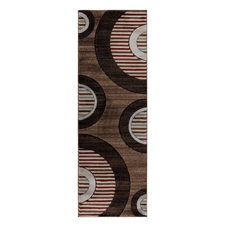 Glamour Collection Geometric Polypropylene Area Rug