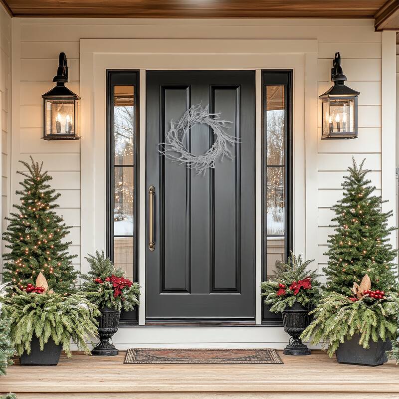 Snow Flocked Iridescent Glitter Twig Artificial Christmas Wreath 24"