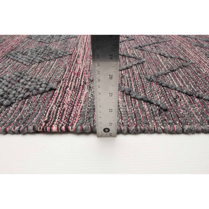 ECARPETGALLERY Braid weave Sienna Grey Wool Rug - 6'1 x 9'1