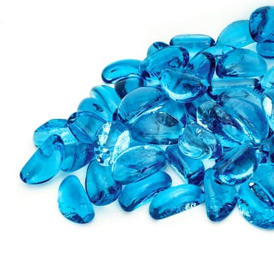 Kinger Home 10-Pound Fire Pit Glass Beads Pebbles Stones