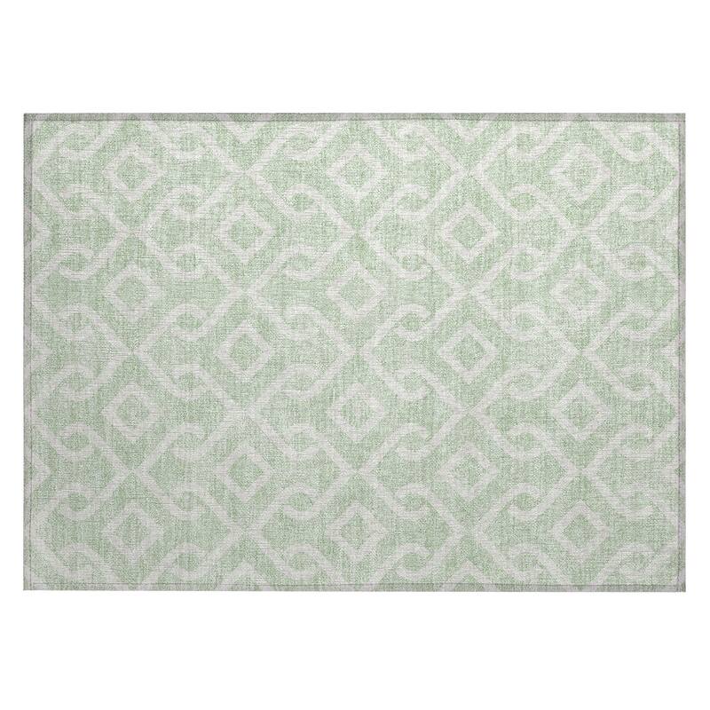Machine Washable Indoor/ Outdoor Chantille Modern Trellis Rug
