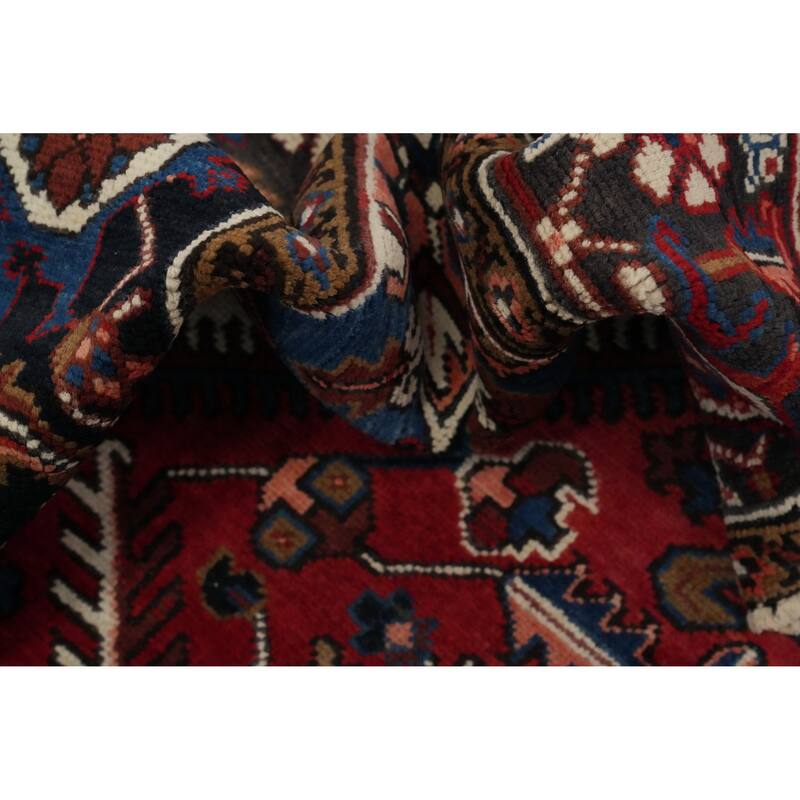 Hand Knotted Oriental 100% Wool Carpet Traditional Medallion Red Heriz Area Rug - 9' 5'' X 7' 4''