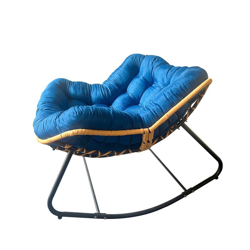 Modern Outdoor Egg Rattan Wicker Rocking Chair