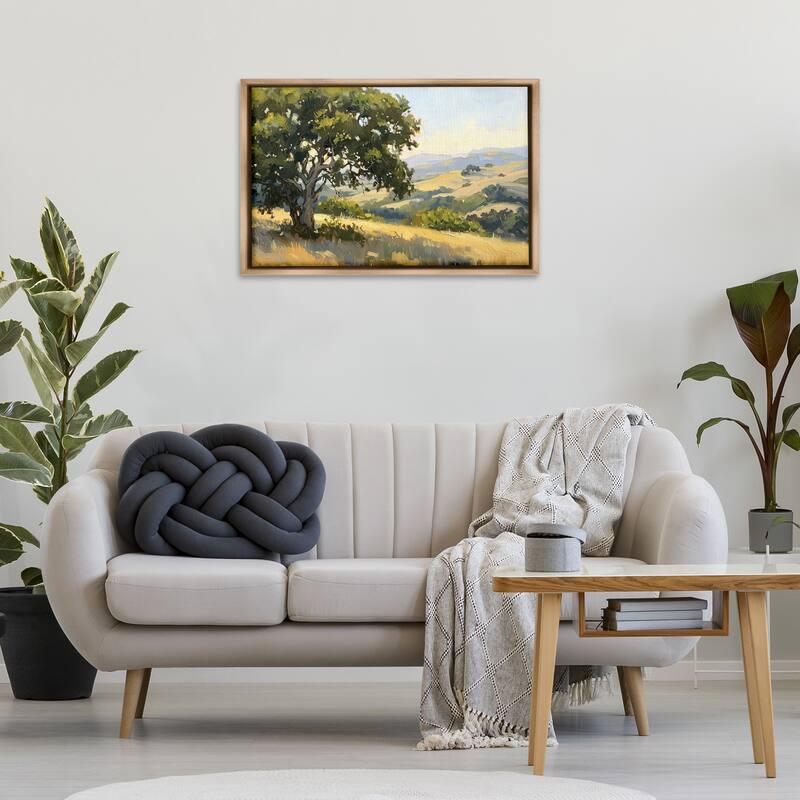 Stupell On The Hilltop Scenery Framed Floater Canvas Wall Art Design By LSR Creative Studio