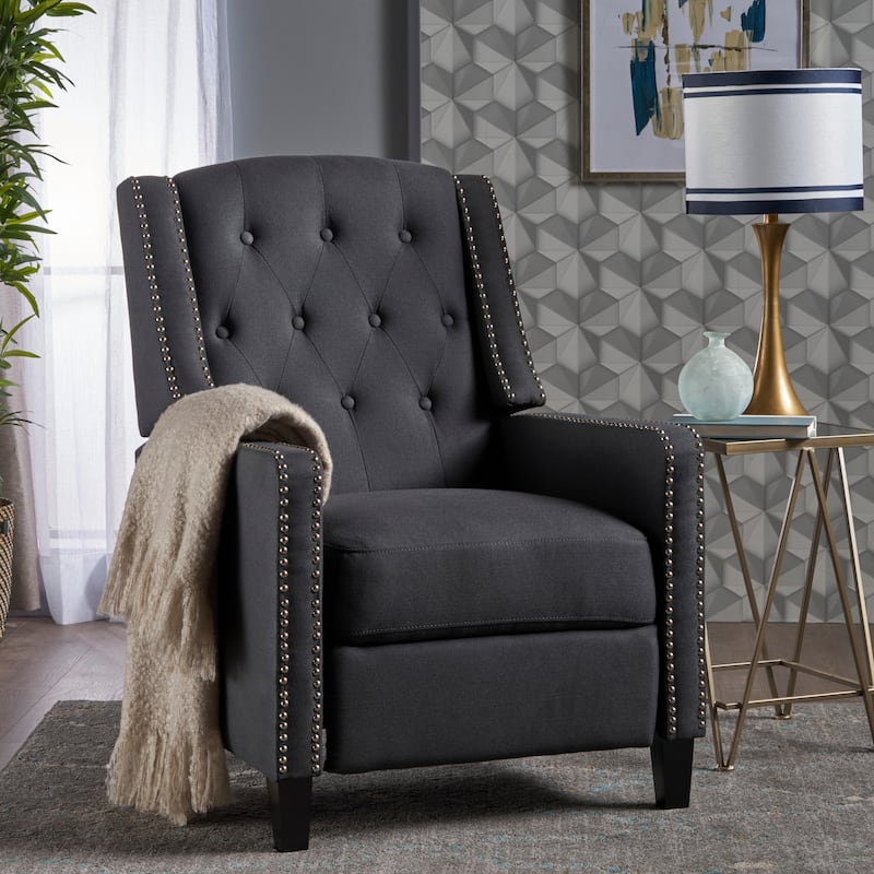 Roomfitters Classic Fabric Push Back Chair, Elegant Recliner for Living Room, Bedroom