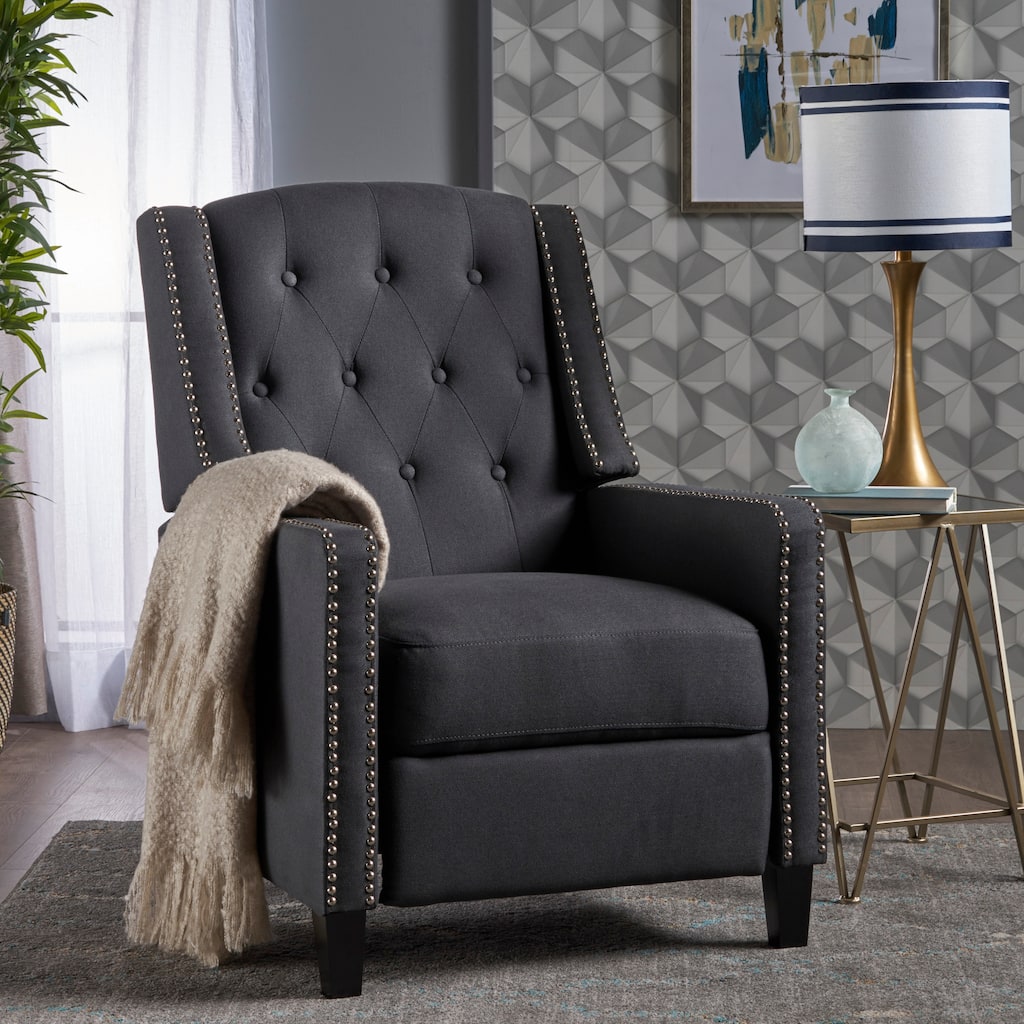 Roomfitters Classic Fabric Push Back Chair, Elegant Recliner for Living Room, Bedroom