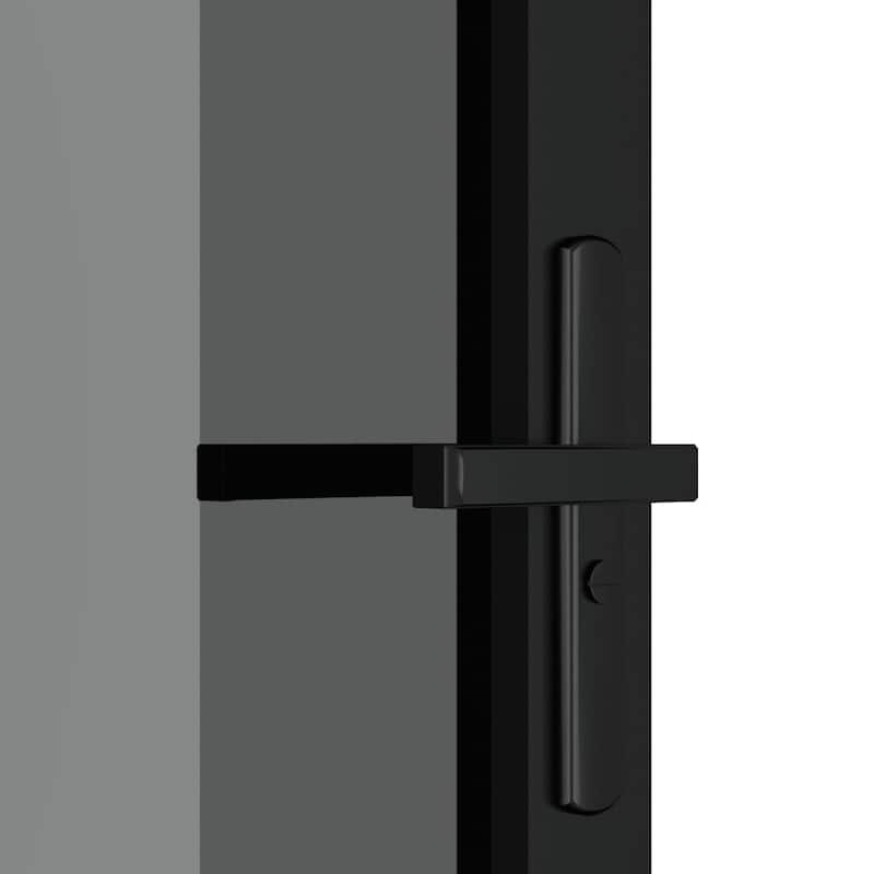 vidaXL Glass Door Interior Door with Alloy Handle ESG Glass and Aluminum Black