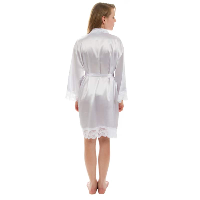 Leisureland Women's Lace Robe, Luxury Lace Trim