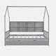 preview thumbnail 46 of 54, Wooden Twin Size House Bed with Trundle,Kids Bed with Shelf