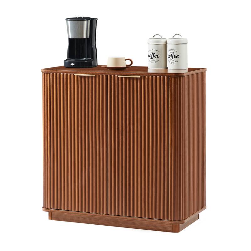 Anmytek Kitchen Buffet Cabinet Sideboard with Storage Curved wave Design for Dining Room,Bedroom,Hallway