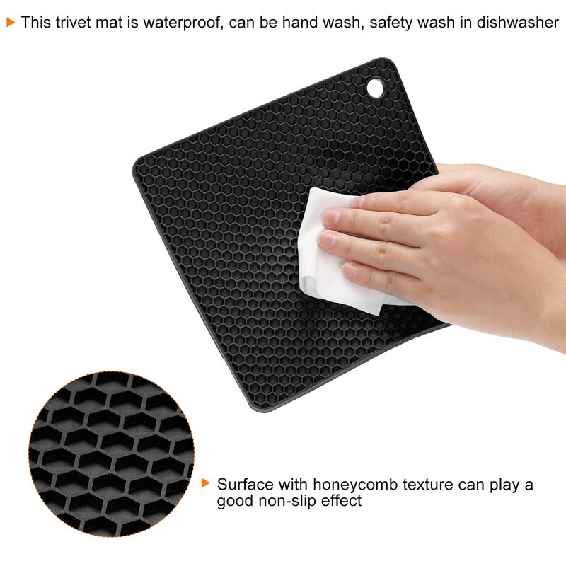 4pcs Silicone Pot Holder Trivet Mat Hot Pads-Black/Red/Blue/Light Blue - Black/Red/Blue/Light Blue