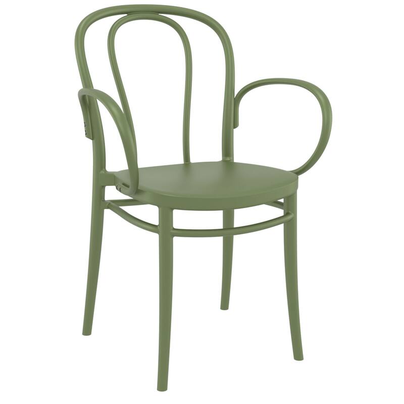 33.5" Olive Green Stackable Patio XL Dining Armchair