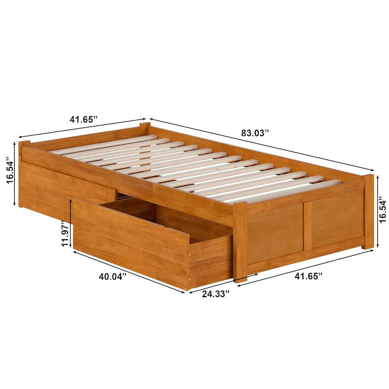 Concord Platform Bed with Footboard and Storage Drawers
