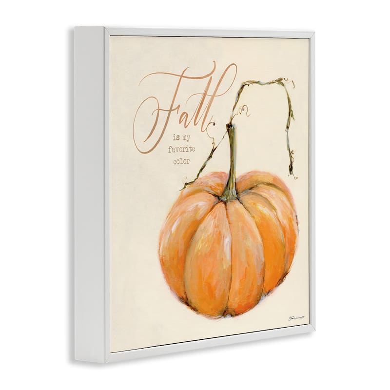 Stupell Fall Is My Favorite Color Orange Pumpkin Seasonal Word Design,12 x 12, Framed Wall Art