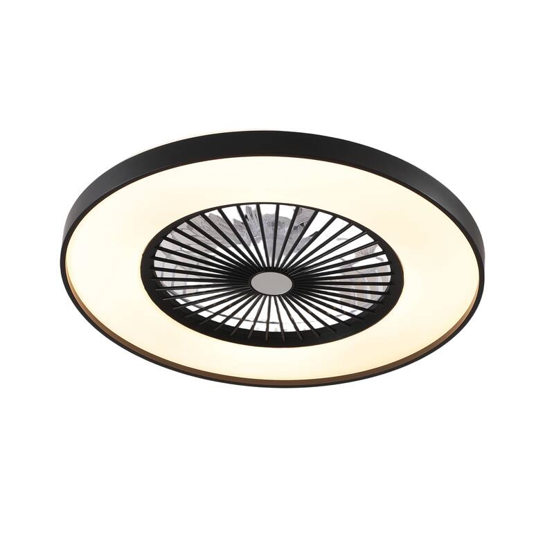 23" Bedroom Fan Light with Remote Control, Dimmable, 8 Blades, Reversible DC Motor, with LED Light