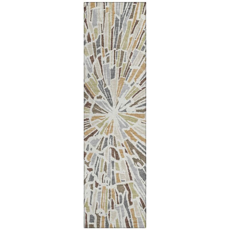 Machine Washable Indoor/ Outdoor Modern Zip Chantille Rug