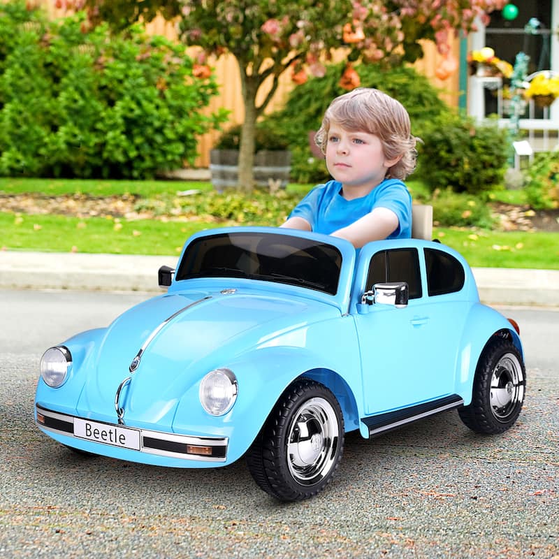 Luxury Exclusive Child Car, Battery Powered Electric Vehicle with Front Lights, Parent Remote Electric Truck Toy - Blue