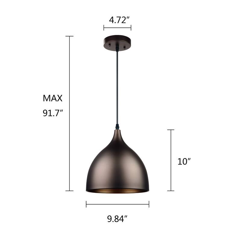 Urban design Oil Rubbed Bronze 1 light Pendant - 10 inches high