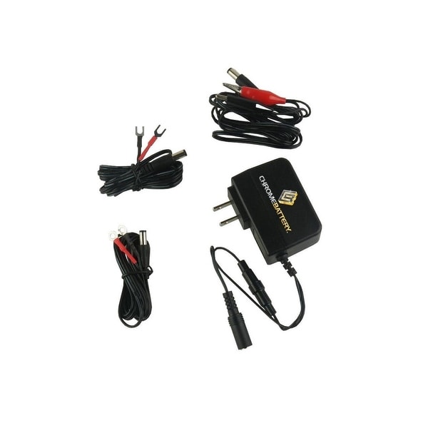 Chrome Battery 12 Volt 500 mA Battery Charger/Maintainer - Black