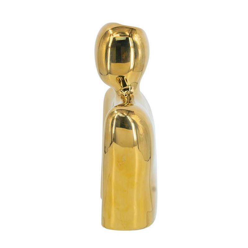 8" Gold Ceramic Modern Abstract Table Vase - 5.90