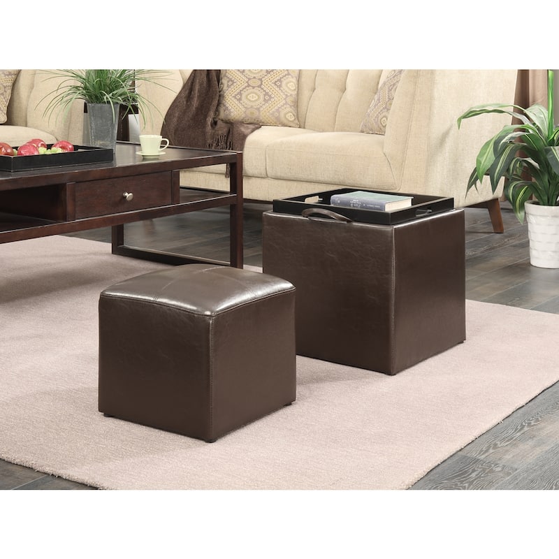 Single Ottoman with Stool - Space-Saving Design with Comfortable Seating and Storage for Bedroom, Office, or Living Room