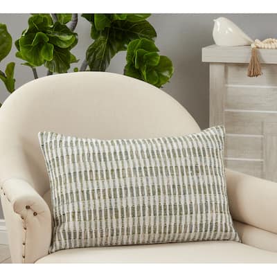 Woven Pillow With Line Design