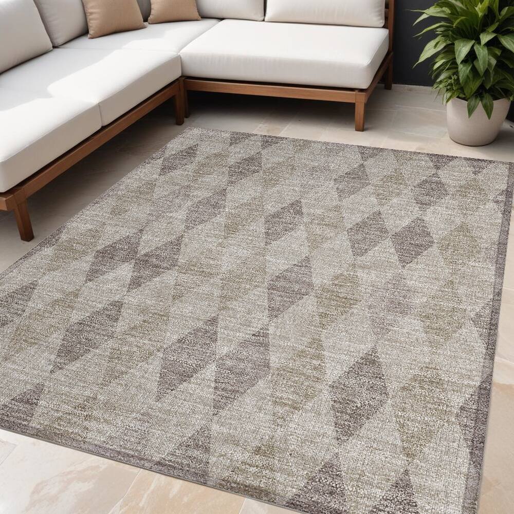 Hamo Stylish Geometric Weather Resistant Versatile Elegance Outdoor Rug